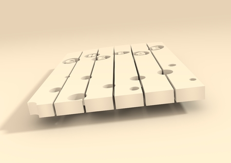 Abstract slice of yummy cheese with text in holes.の写真素材