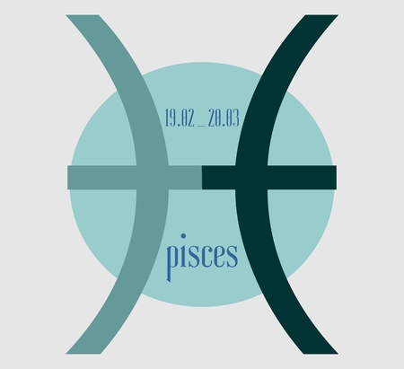 Abstract zodiac sign Pisces -The Fish. Unusual design.のイラスト素材