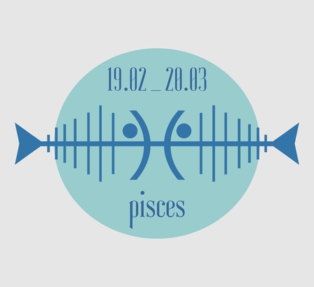 Abstract zodiac sign Pisces -The Fish. Unusual design.のイラスト素材