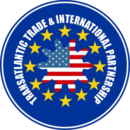 TTIP - Transatlantic Trade and Investment Partnership. Europe and USA associationのイラスト素材