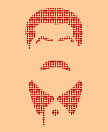 Vector portrait of Joseph Stalin. Soviet Union leader. Flat icon styleのイラスト素材