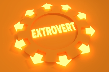 extrovert simple icon metaphor. image relative to human psychology