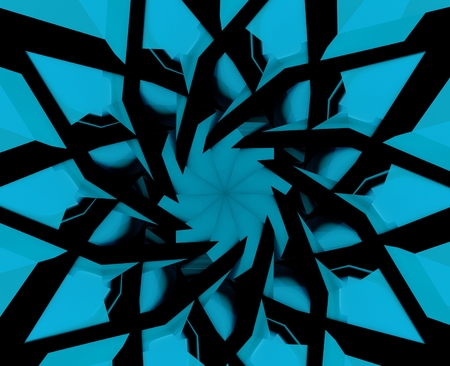 Abstract design element. Spiral star. 3D rendering