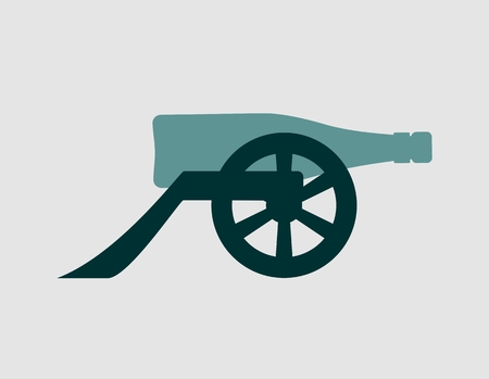 Ancient wine bottle cannon silhouette. Vector illustration.のイラスト素材