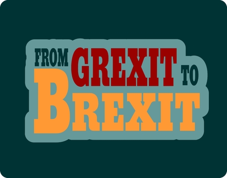 United Kingdom exit from europe relative image. Brexit named politic process. Referendum theme. From Grexit to Brexit textのイラスト素材