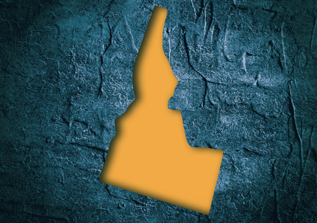 Image relative to USA travel. Idaho state map in concrete textured frameの写真素材