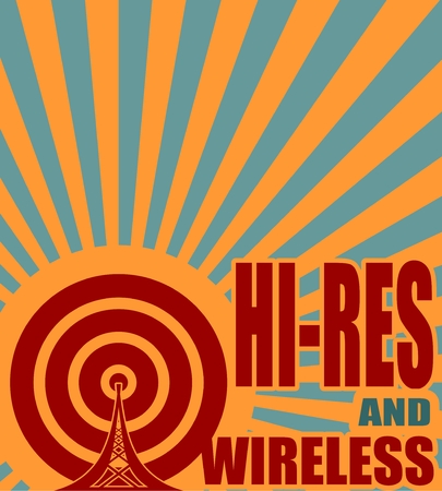 Wi Fi Network  Symbol . Mobile gadgets technology relative vector image. Hi res and wireless text on sun rays backgroundのイラスト素材