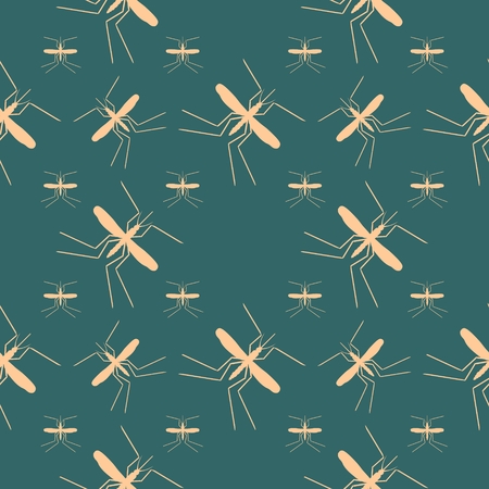 Seamless pattern. Vector abstract background. Mosquito silhouette icons. Insect transmitted diseases relative backdropのイラスト素材