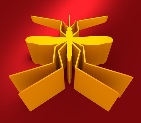 Virus diseases transmitter. Mosquito silhouette. 3D renderingの写真素材