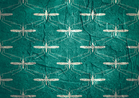 Virus diseases transmitter. Mosquitoes silhouette. Concrete textured surfaceの写真素材