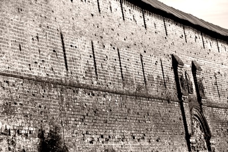 Wall part of Spaso-Prilutsky Monastery in the Vologda city, Russia.の写真素材