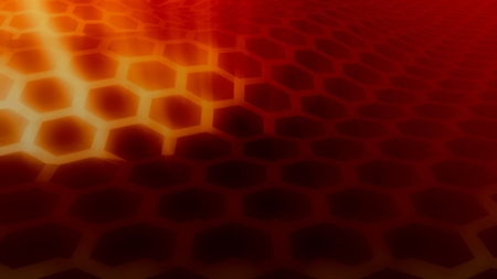 Perspective view on honeycomb . 3D rendering backdropの写真素材