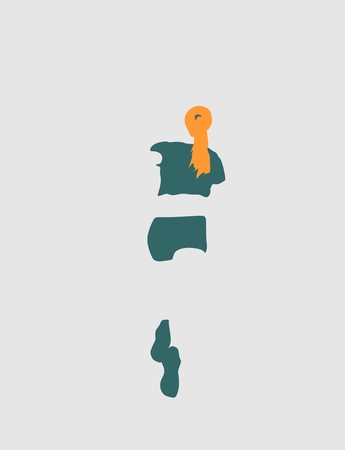 Healthy young woman run. Female athlete silhouette back viewのイラスト素材