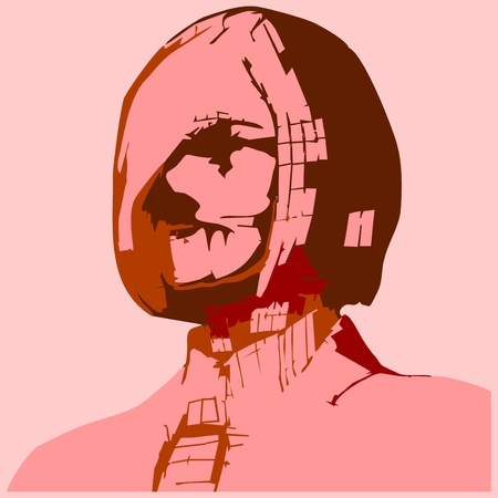 Zombie business woman portrait. Vector illustration in pop art style. Suit and tieのイラスト素材