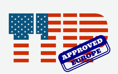 TTIP - Transatlantic Trade and Investment Partnership. Europe and USA association. Approved stampのイラスト素材