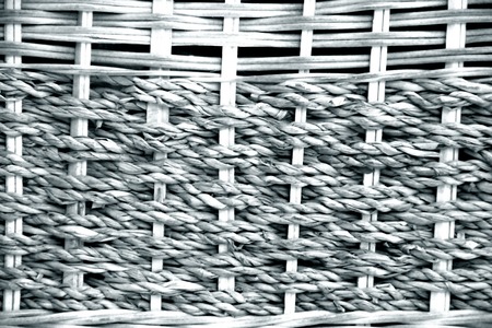 Woven rattan with natural patterns. Monochrome image
