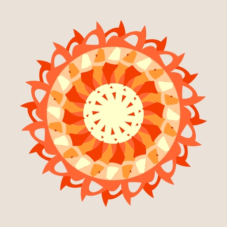 Decorative design element. Patterns with geometric ornament. Circular ornamental symbol. Islam, Arabic and Indian, ottoman motifs.のイラスト素材