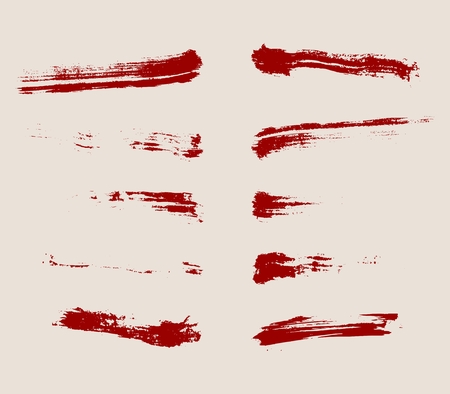 Vector set of grunge artistic brush strokes. Creative design elements.のイラスト素材