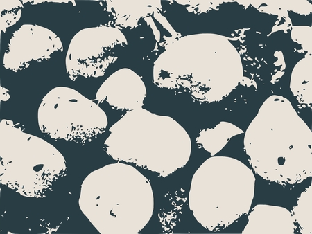 Relief stone surface texture. Round stones. Monochrome image. Grunge distress texture.Vector template.のイラスト素材