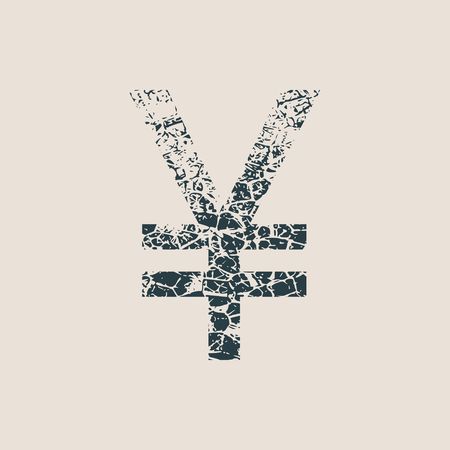 Yen sign. Grunge Style Abstract icon. Vector Illustration.のイラスト素材