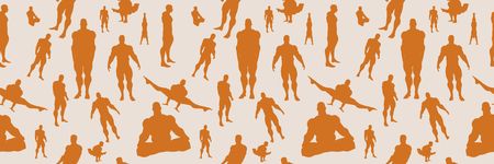 Body building silhouettes. Bodybuilder posing. Vectorのイラスト素材