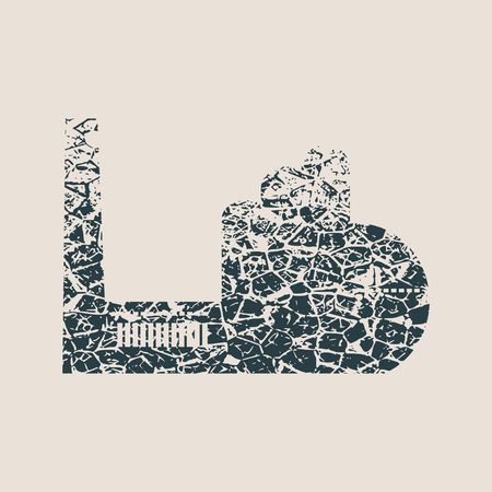 Grunge style factory icon. Web interface elementのイラスト素材