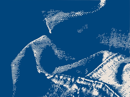 Distress Overlay Background. Retro Empty Design Element. Grunge Fiber Texture. Grainy texture of weaving fabric.のイラスト素材