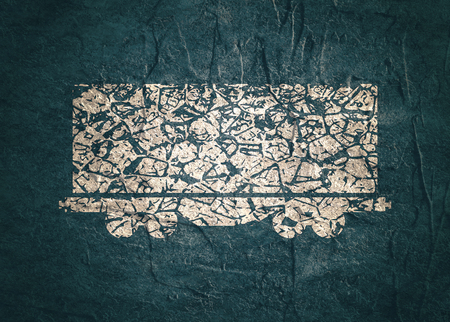 Freight wagon icon. Grunge Style Abstract silhouette. Concrete textured.の写真素材