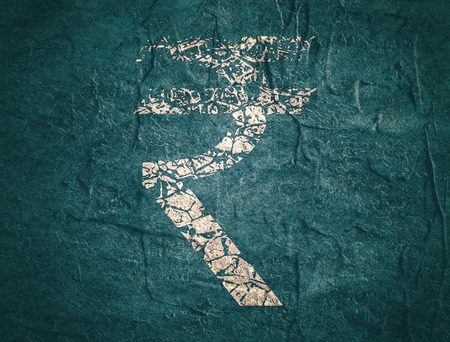 Rupee sign. Grunge Style Abstract icon. Concrete texturedの写真素材