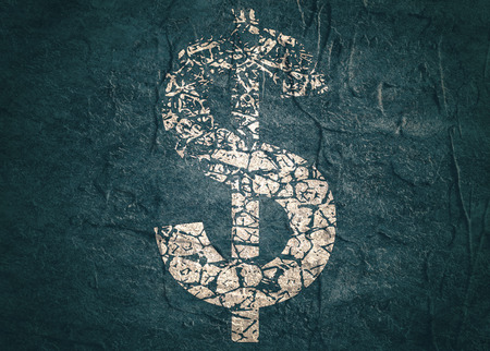 Dollar sign. Grunge Style Abstract icon. Concrete texturedの写真素材