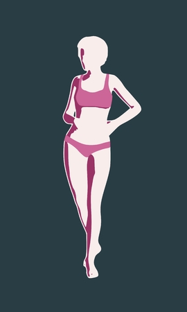Sexy women silhouette. Fashion mannequin. Vector Illustrationのイラスト素材