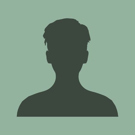 Face profile view. Elegant silhouette of a female head. Vector Illustration. Short hair. Monochrome gamma.のイラスト素材