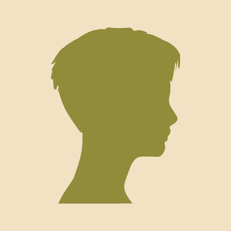 Face side view. Elegant silhouette of a female head. Vector Illustration. Short hair.のイラスト素材