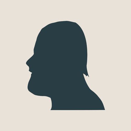 Man avatar profile view. Isolated male face silhouette or icon . Vector illustration.のイラスト素材