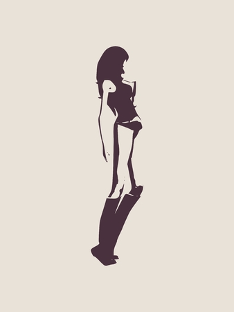 Sexy women silhouette. Fashion mannequin. Vector Illustrationのイラスト素材