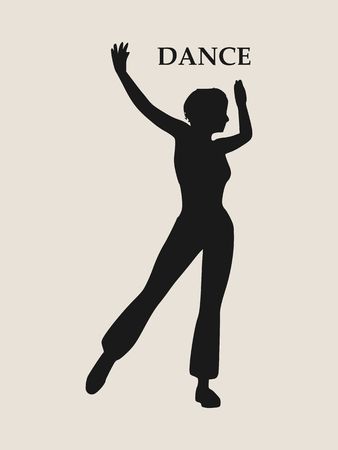 Abstract women in dancing pose. Vector Illustrationのイラスト素材