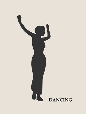 Abstract women in dancing pose. Vector Illustrationのイラスト素材