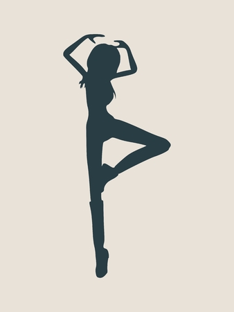 Silhouette of a dancing girl. Women silhouette. Vector Illustrationのイラスト素材