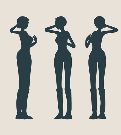 Sexy women silhouette. Fashion mannequin. Vector Illustrationのイラスト素材