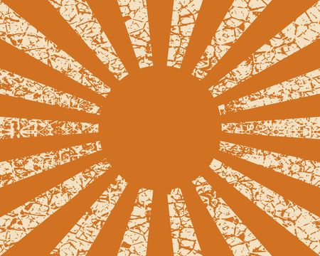 Radiating, converging lines, rays background. Known as star burst, sunburst background. Vector illustration. Grunge cracked textureのイラスト素材