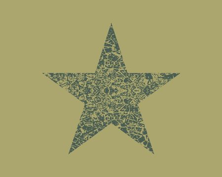 Star Icon. Rating symbol for your web site design, app, UI. Grunge cracked textureのイラスト素材
