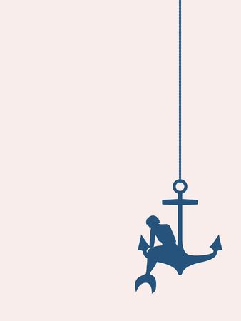Ilustrations of silhouette of beautiful mermaid.