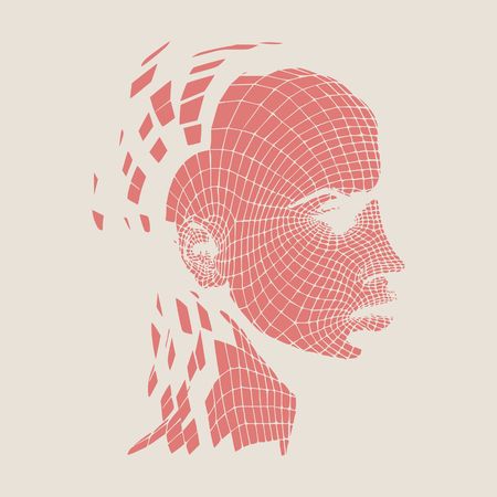 Head of the person from a 3d Grid.のイラスト素材