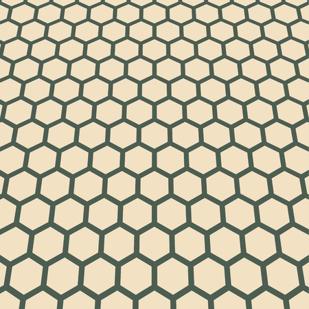 Perspective view on honeycomb. Hexagon pattern background. Isometric geometry