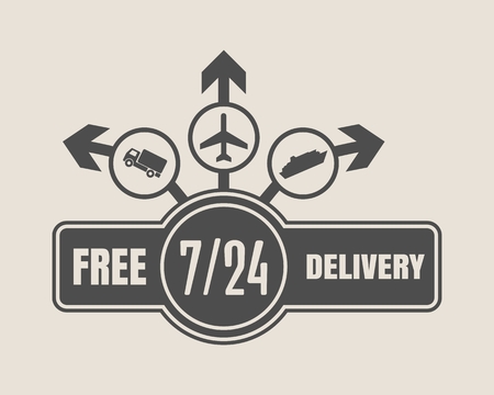 Free delivery emblem design.のイラスト素材
