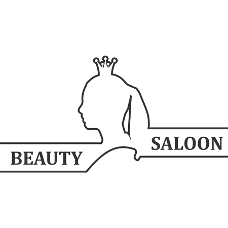 Vintage queen silhouette. Medieval queen profile. Elegant outline silhouette of a female head.のイラスト素材