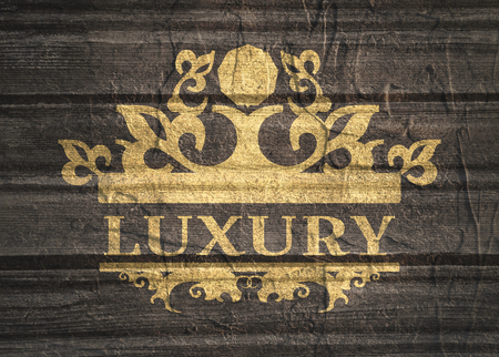 Emblem template with crown. Sign for Restaurant, Jewelry Boutique, Hotel and Heraldic. Grunge texture effectの写真素材