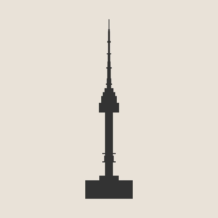 Namsan tower in Seoul icon in simple style isolated on white backgroundのイラスト素材