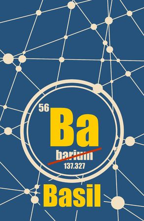 Basil common male first name instead Barium, Connected lines with dots.のイラスト素材