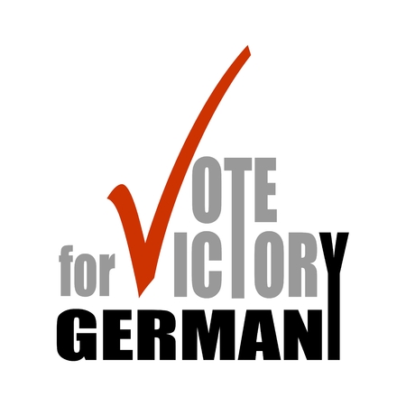 A vector illustration of an elections motivation quote - Vote for victory, Germany. Vector illustrationのイラスト素材